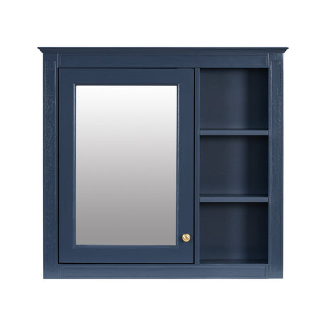 Bathroom Vanity With Medicine Cabinet, Royal Mirror Cabinet, Modern Bathroom Storage Cabinet With 2 Soft Closing Doors And 4 Drawers HouseOfZazla