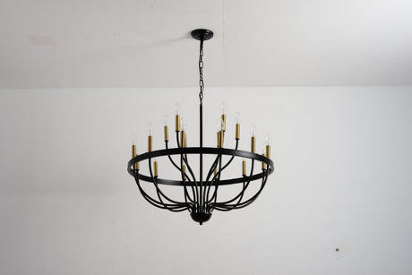 15-Light Industrial Iron Candle Chandelier Modern Farmhouse Pendant Light HouseOfZazla