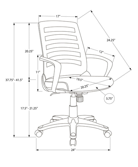 Office Chair, Adjustable Height, Swivel, Ergonomic, Armrests HouseOfZazla