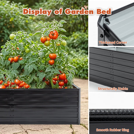 2 Pack Metal Raised Garden Bed Kit Outdoor - 8x4x2 FT Galvanized Planter Boxes Set HouseOfZazla
