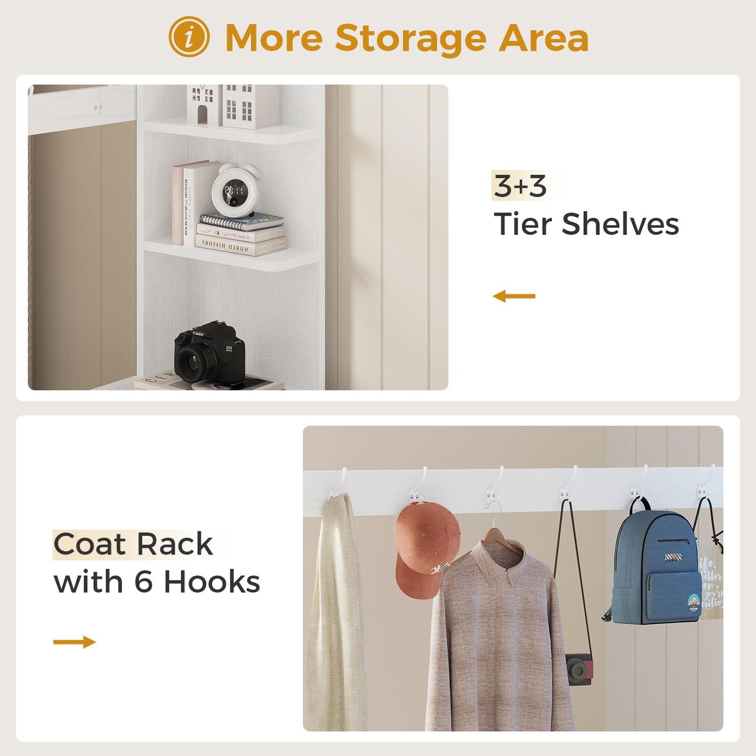 ADORNEVE Full Size Loft Bed with Desk and 8 Storage Drawers, Metal Loft Bed Full with LED Lights & Charging Sation, Heavy Duty LED Loft Beds with 6 Storage Shelves, Space-Saving, Noise Free,White ADORNEVE