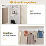 ADORNEVE Full Size Loft Bed with Desk and 8 Storage Drawers, Metal Loft Bed Full with LED Lights & Charging Sation, Heavy Duty LED Loft Beds with 6 Storage Shelves, Space-Saving, Noise Free,White ADORNEVE