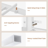 ADORNEVE Low Bunk Bed Twin Over Twin with Stairs, Storage Drawers & Shelves, RGB LED Lights Metal Floor Bunk with Power Outlet, Full-Length Guardrail & Metal Slats, for Small Space, Kids, White ADORNEVE