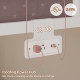 ADORNEVE Low Bunk Bed Twin Over Twin with Stairs, Storage Drawers & Shelves, RGB LED Lights Metal Floor Bunk with Power Outlet, Full-Length Guardrail & Metal Slats, for Small Space, Kids, White ADORNEVE