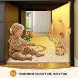 ADORNEVE Low Loft Bed Twin Size with 8 Storage Drawers, Twin Loft Bed with Bookcase and LED Lights, Metal Kids Loft Bed with 14" H Safety Guardrail, Under-Bed Play Space, No Box Spring Needed, Black ADORNEVE