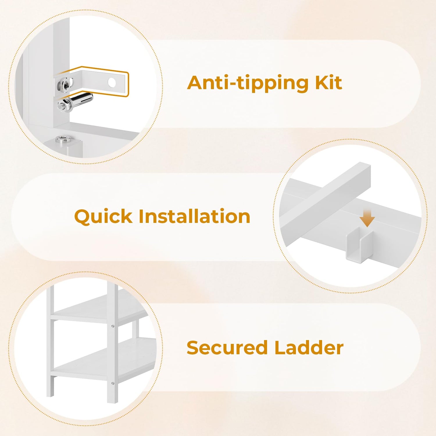 ADORNEVE Low Loft Bed with 15" H Safety Guard Rail, Twin Loft Bed with LED Lights, Metal Loft Bed Twin with 6 Fabric Storage Drawers, Kids Loft Bed with Open Storage Shelves, Loft Bed for Kids, White ADORNEVE