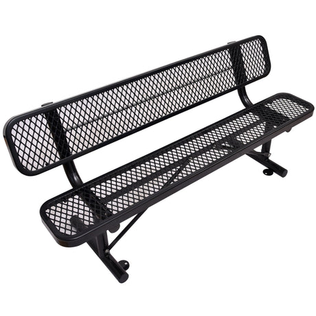 6' Outdoor Steel Bench With Backrest HouseOfZazla