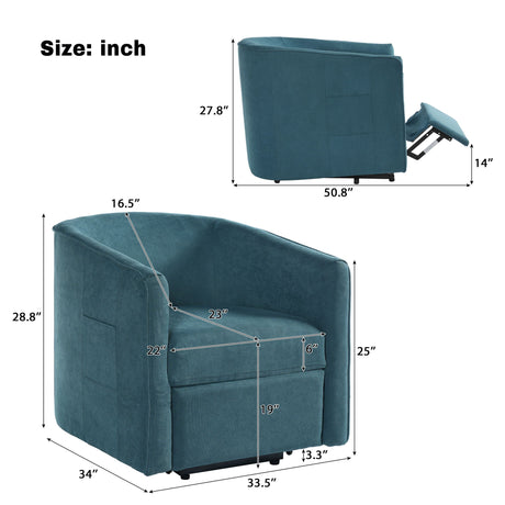 Power Lift Recliner Barrel Shape Reclining Chair With Footrest And Side Pocket HouseOfZazla