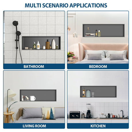 Stainless Steel Shower Niche With Seamless Design For Bathroom Storage HouseOfZazla