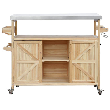 K&K Outdoor Kitchen Island, Rolling Bar Cart & Storage Cabinet HouseOfZazla