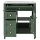 Bathroom Vanity With Medicine Cabinet, Royal Mirror Cabinet, Modern Bathroom Storage Cabinet With 2 Soft Closing Doors And 4 Drawers