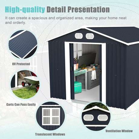 Campcraft 8x12 Ft Outdoor Metal Storage Shed HouseOfZazla
