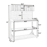 TOPMAX 65" Large Wooden Farmhouse Rustic Outdoor Potting Bench Table