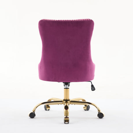 Office Chair Modern Velvet Upholstered Tufted Button (Purple) HouseOfZazla