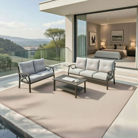 Patio Furniture Set with Coffee Table and Cushions for Backyard HouseOfZazla
