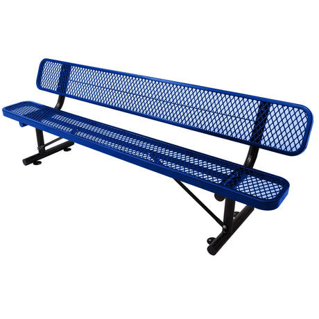 6' Outdoor Steel Bench With Backrest HouseOfZazla