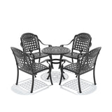 5-Piece Cast Aluminum Patio Furniture Set with Cushions