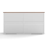 Large Dog Crate, Water Resistant Indoor Pets Furniture Double Dog Crates - Brown White