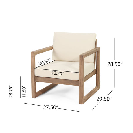 4-Pieces Acacia Wood Patio Furniture Set HouseOfZazla