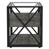 Set of 2 Modern End Tables with Drawer - Nightstands