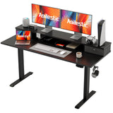 Agilestic 55 x 24 Inches Electric Standing Desk with 2 Storage Drawers, Stand Up Desk Adjustable Height, Sit and Stand Computer Table with Splice Board, Black Agilestic