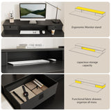 Agilestic 55 x 24 Inches Electric Standing Desk with 2 Storage Drawers, Stand Up Desk Adjustable Height, Sit and Stand Computer Table with Splice Board, Black Agilestic