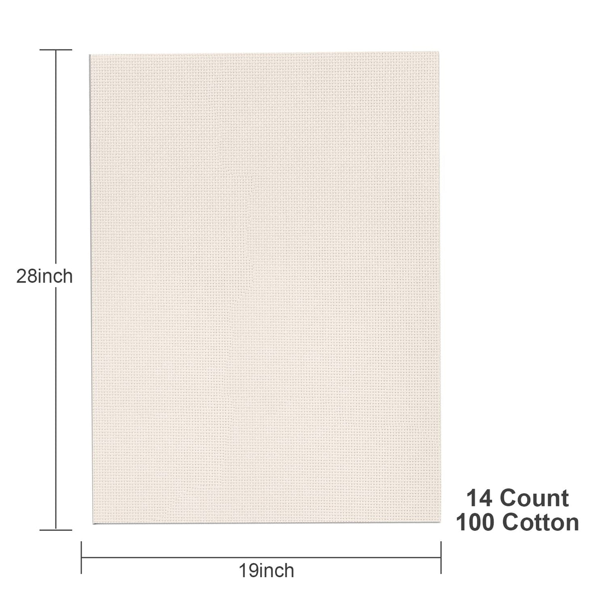 Aida Cloth 14 Count Cross Stitch Fabric,19×28inch (14CT, Off White) Donmon