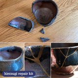 Alckijy Kintsugi Repair Kit Gold & Sliver, 18 Pcs Ceramic Repair Kit, Repair Your Meaningful Porcelain with Ease, Safe Bio Resin, Perfect for Beginners, Dishwasher Alckijy