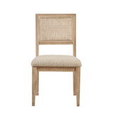 Armless Dining Chair with Cane Back and Tapered Wood Legs - Set of 2
