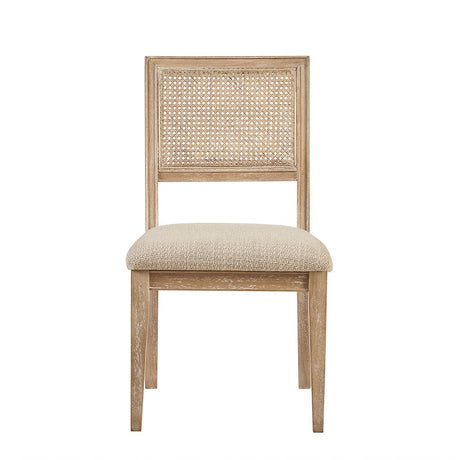 Armless Dining Chair with Cane Back and Tapered Wood Legs - Set of 2 HouseOfZazla