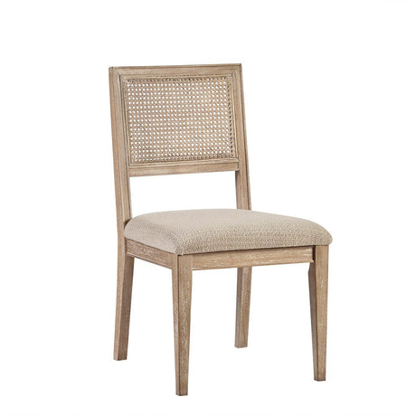 Armless Dining Chair with Cane Back and Tapered Wood Legs - Set of 2 HouseOfZazla