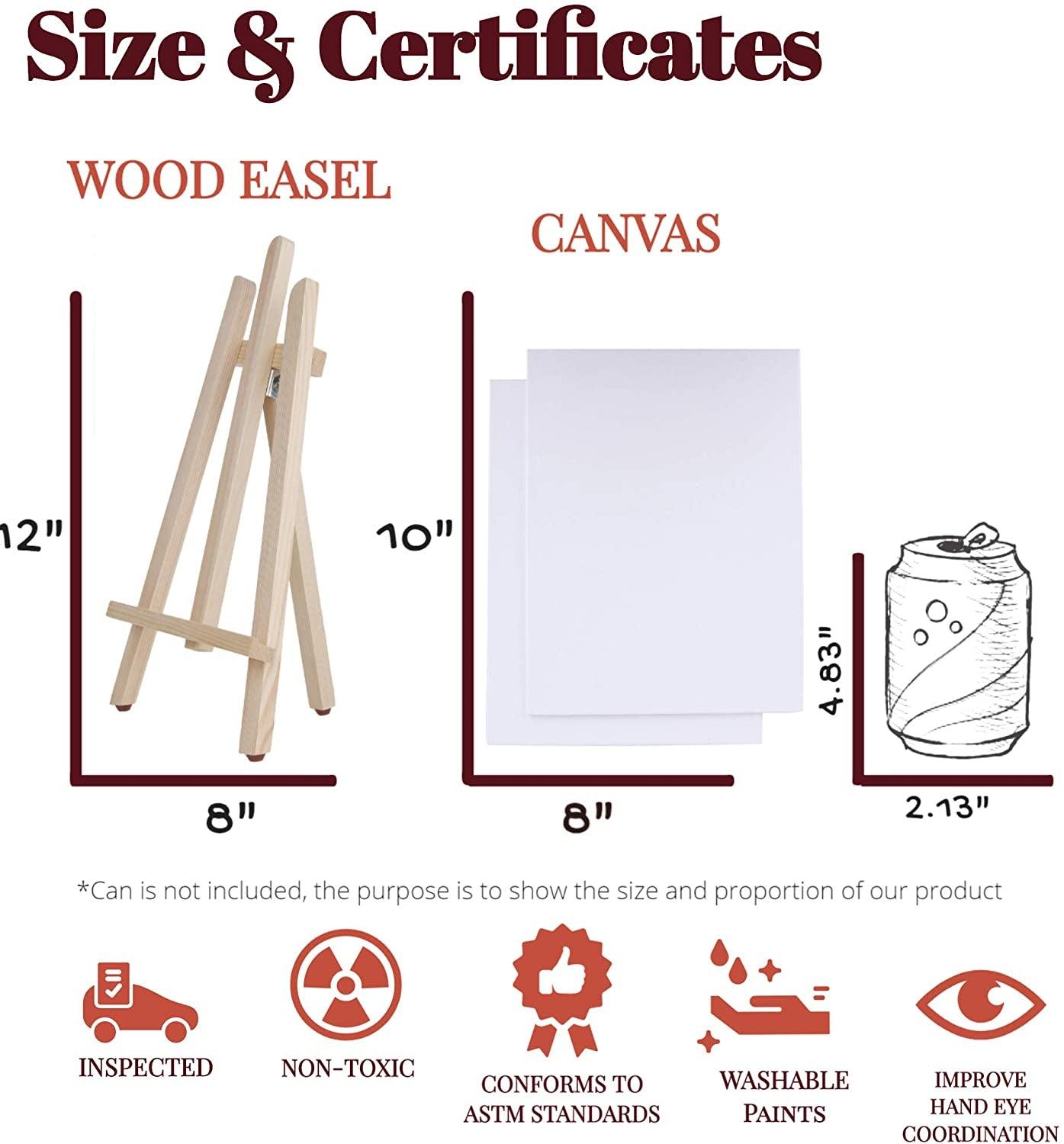 Art Canvas Paint Set 22-Piece Canvas Acrylic Kit with Wood Easel, 8X10 –  WoodArtSupply