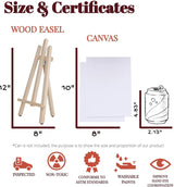 Art Canvas Paint Set 22-Piece Canvas Acrylic Kit with Wood Easel, 8X10 Inch Canvases, 12 Non Toxic Washable Paints, 5 Brushes, Palette WoodArtSupply