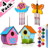DIY Bird House and Wind Chime Craft Kit for Kids – 2 Pack Arts and Crafts Set WoodArtSupply