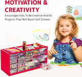 Arts & Crafts Supplies Center for Kids Craft Supplies Kit Complete 20 Filled Drawers of Craft Materials WoodArtSupply