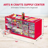 Arts & Crafts Supplies Center for Kids Craft Supplies Kit Complete 20 Filled Drawers of Craft Materials WoodArtSupply