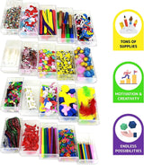Arts & Crafts Supplies Center for Kids Craft Supplies Kit Complete 20 Filled Drawers of Craft Materials WoodArtSupply