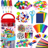 Arts and Crafts Supplies for Kids - Craft Art Supply Kit D.I.Y. Crafting School Kindergarten Supplies WoodArtSupply