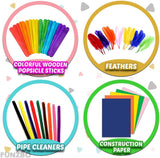 Arts and Crafts Supplies for Kids - Craft Art Supply Kit D.I.Y. Crafting School Kindergarten Supplies WoodArtSupply