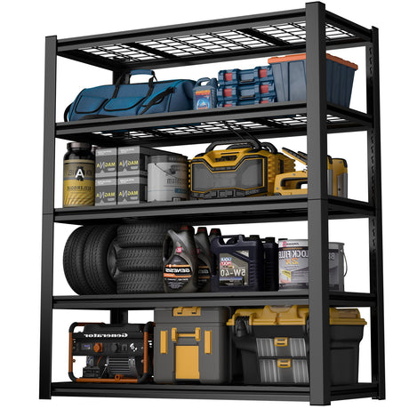 Garage Storage Rack, 5 Layer Adjustable Shelving Unit For Warehouse - Black HouseOfZazla