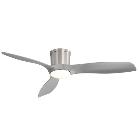 Flush Mount Ceiling Fan With Dimmable LED Light, 3 Blades, Reversible DC Motor HouseOfZazla