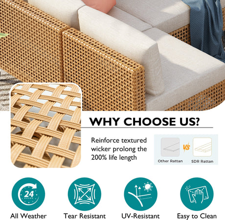 K&K 7-Piece Wicker Patio Furniture Set HouseOfZazla