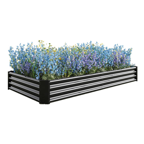 Raised Garden Bed Kit - Metal 7.6x3.7x0.98 ft Black HouseOfZazla