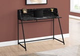 Computer Desk for Home Office with Marble Look and Storage Shelves