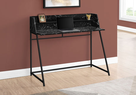 Computer Desk for Home Office with Marble Look and Storage Shelves HouseOfZazla
