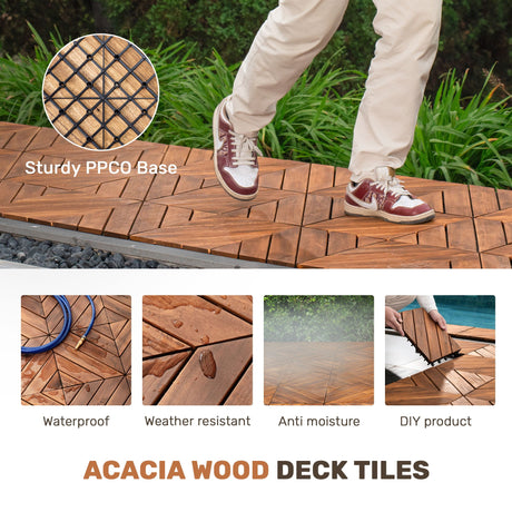 Interlocking Deck Tiles, Diagonal Pattern Outdoor Decking HouseOfZazla