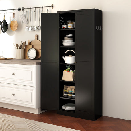 Kitchen Pantry Cabinet With 4 Adjustable Shelves, Heavy Duty Freestanding Organizer HouseOfZazla