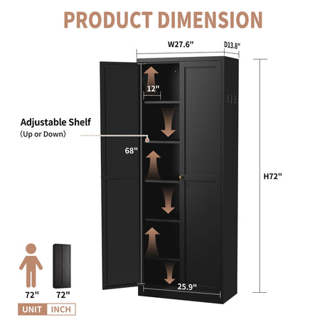 Kitchen Pantry Cabinet With 4 Adjustable Shelves, Heavy Duty Freestanding Organizer HouseOfZazla