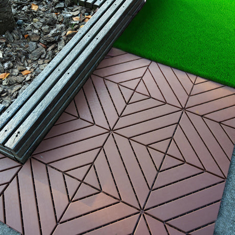 Durable Plastic Interlocking Deck Tiles, Waterproof Outdoor And Indoor Use HouseOfZazla