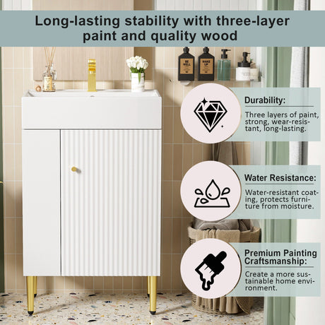 Bathroom Vanity, Combo Cabinet, Bathroom Storage Cabinet, Single Ceramic Sink HouseOfZazla
